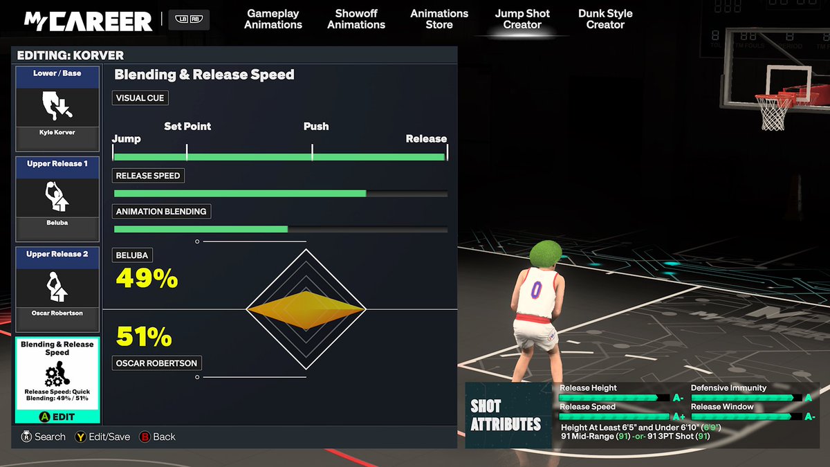 NBA2KFilmRoom's tweet photo. NBA 2K27 Tall Guard Jumpshot

-A+ release speed (on 3/4)
-A defensive immunity
-A release height 
-A- release window https://t.co/iIsHOT2kHk