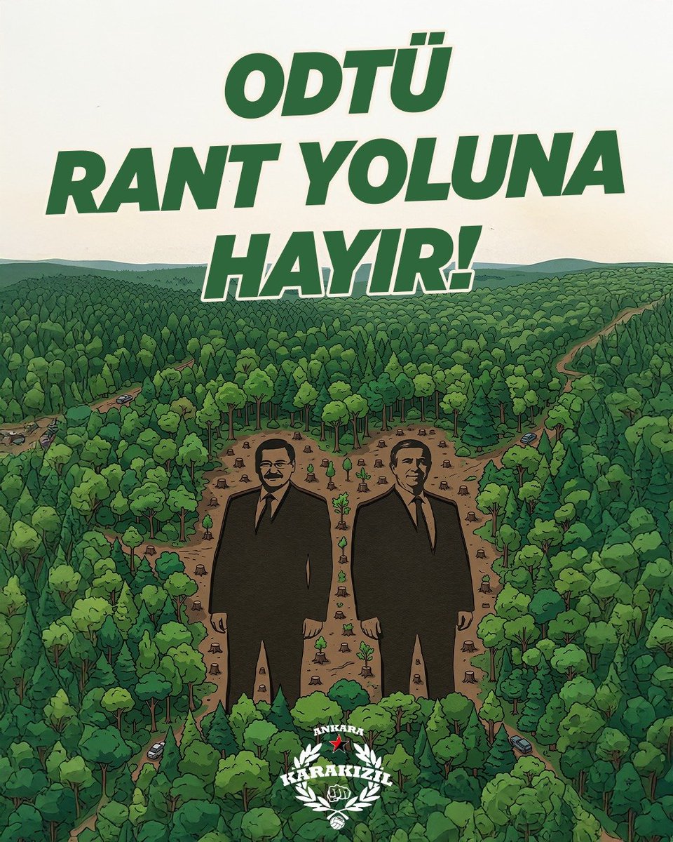 fckarakizil's tweet photo. Ankara'nın az sayıda bırakılmış ormanlarını üç kuruş için talan ediyorlar.

Mansur elini ODTÜ'den çek! https://t.co/eG51pg5fCt