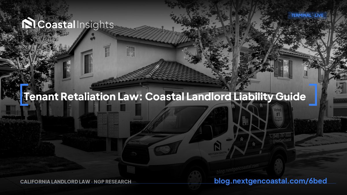 NextGenCoastal's tweet photo. 180-day liability window after a tenant complaint in CA—and you can't raise rent or cut services without statutory damages. Know your exposure. 🏠 https://t.co/6czx8ch7Ty #NextGenCoastal #RealEstateLaw https://t.co/hjoATgsLmu