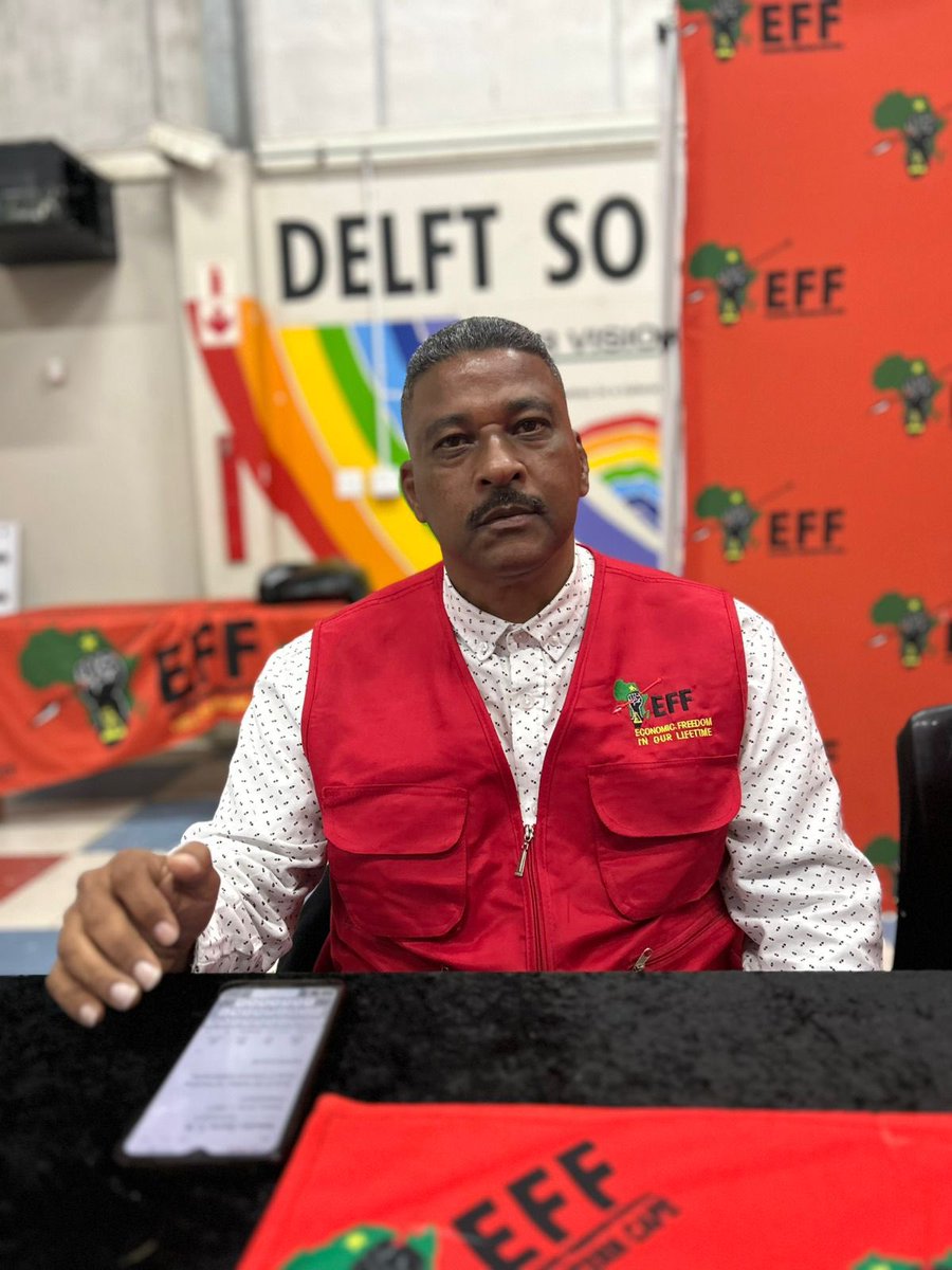 EFFSouthAfrica's tweet photo. [In Pictures] EFF Members of the Central Command Team deployed in the Western Cape at the Cape Metro Ground Forces Forum, taking place at Delft South Primary School, Zone 2, in the Cape Metro.

The Incoming Mayor of the City of Cape Town, Hon. @Nolutshungu_N , is the keynote speaker at the forum.

#VictoryOrDeath
#VoteEFF2026LGE