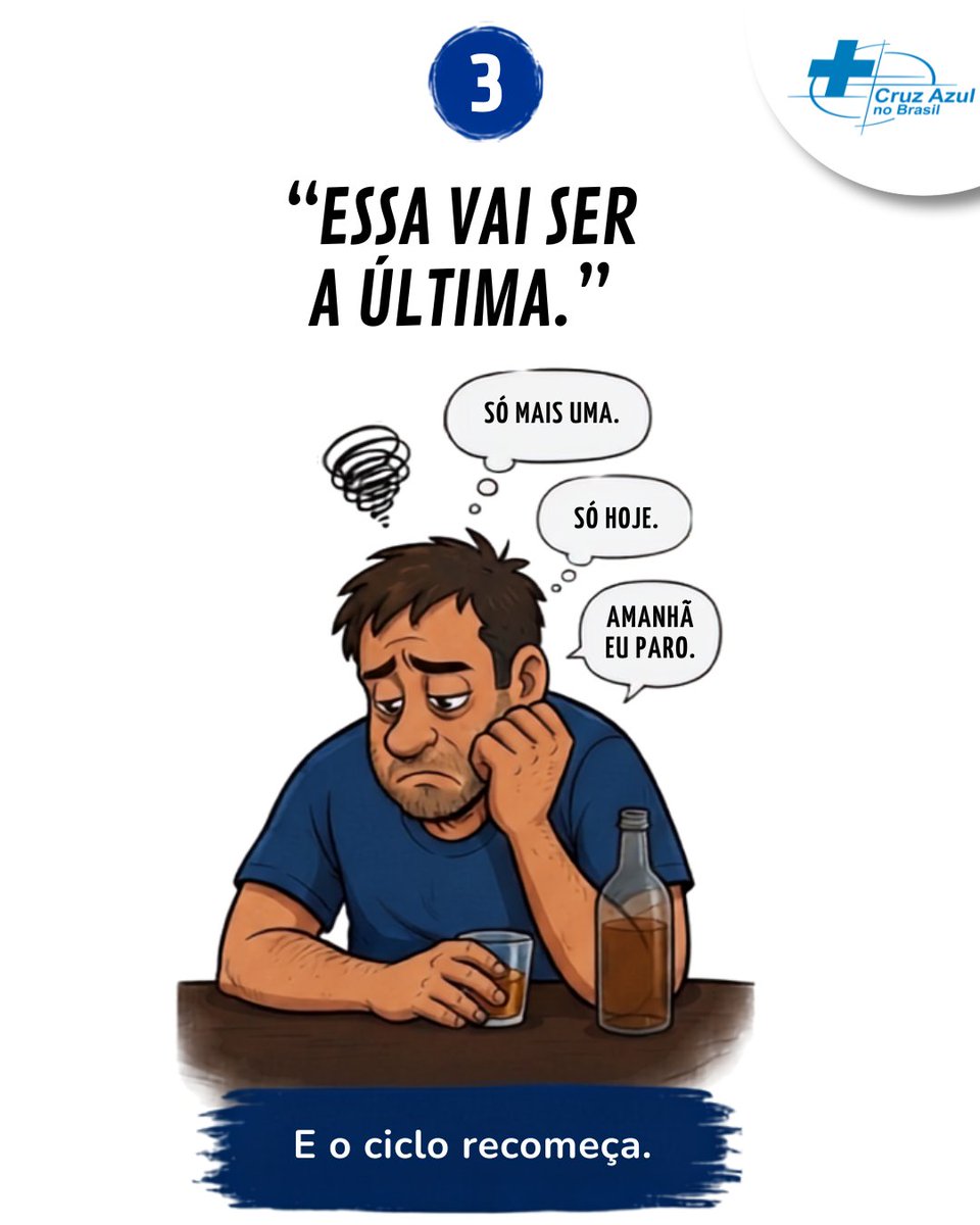 CruzAzul_BR's tweet photo. Quantas vezes você já ouviu (ou disse) frases como "eu paro quando quiser", "depois eu paro" ou "essa vai ser a última"?  

A dependência química é astuta e faz a pessoa acreditar que está no controle.  O ciclo do "só hoje", "só mais uma" e "amanhã eu paro" vai se repetindo, desgastando a saúde emocional, física e as relações familiares. 

Lembre-se: Pedir ajuda não é fraqueza. É o primeiro passo para reconhecer que algo precisa mudar e que você não precisa enfrentar isso sozinho.  

Se você ou alguém que você ama está passando por isso, saiba que existe apoio profissional.

📞 Entre em contato conosco e peça ajuda: (47) 3035-8400  

#CruzAzulNoBrasil #DependênciaQuímica #SaúdeMental #Prevenção #ApoioFamiliar #PeçaAjuda