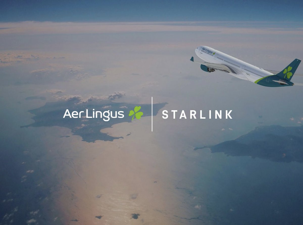cb_doge's tweet photo. BREAKING: Aer Lingus just announced that 50% of its long-haul fleet is now equipped with @Starlink, less than six months after its first aircraft went live.

It first announced Starlink in November 2025 and plans to equip its full long-haul fleet by year-end. https://t.co/mHMJPtHhGB