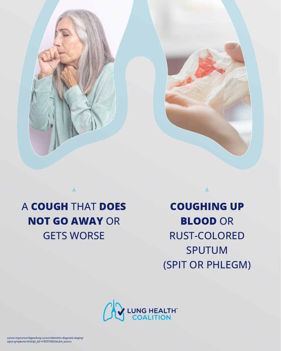 CheckYourLungs's tweet photo. Know the common signs of lung cancer to protect your lungs. Swipe to learn more. Get screened today for yourself and your loved ones.

Source: American Cancer Society https://t.co/0JTvtf6N8u https://t.co/eNH5OEibwn