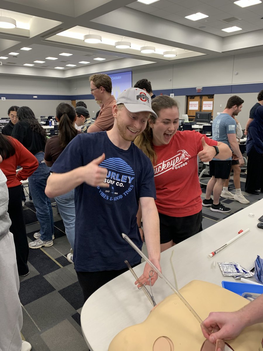 HeyDrMatt's tweet photo. We had such an awesome time teaching chest tube, central lines, and intubations with NEOMed Emergency Medicine Interest Group students this week! @CleClinicEM @NEOMEDedu #meded https://t.co/BsANDJGdu4