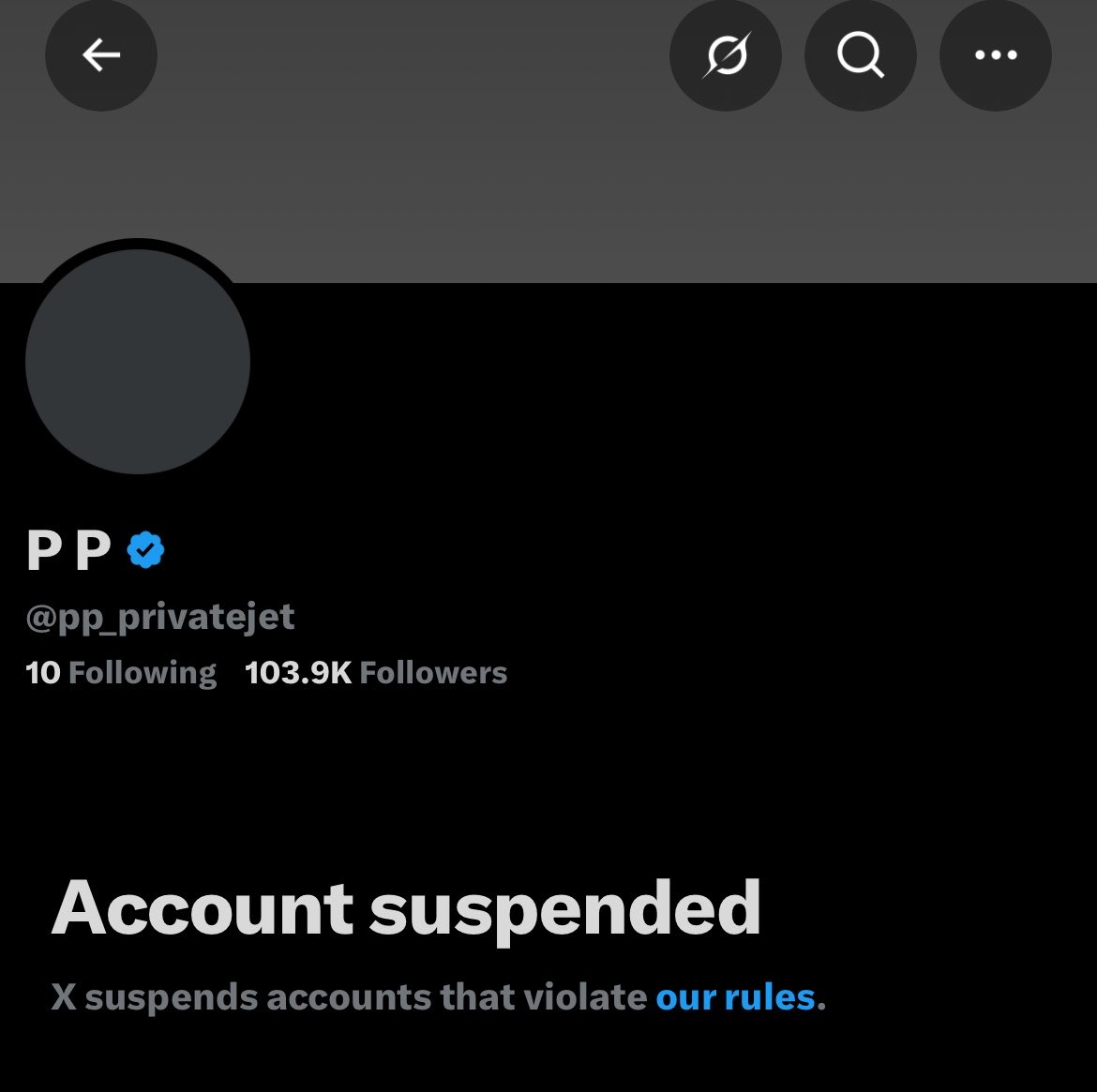 0xKruzz's tweet photo. PP’s account has been suspended https://t.co/lQwBzzDxU0