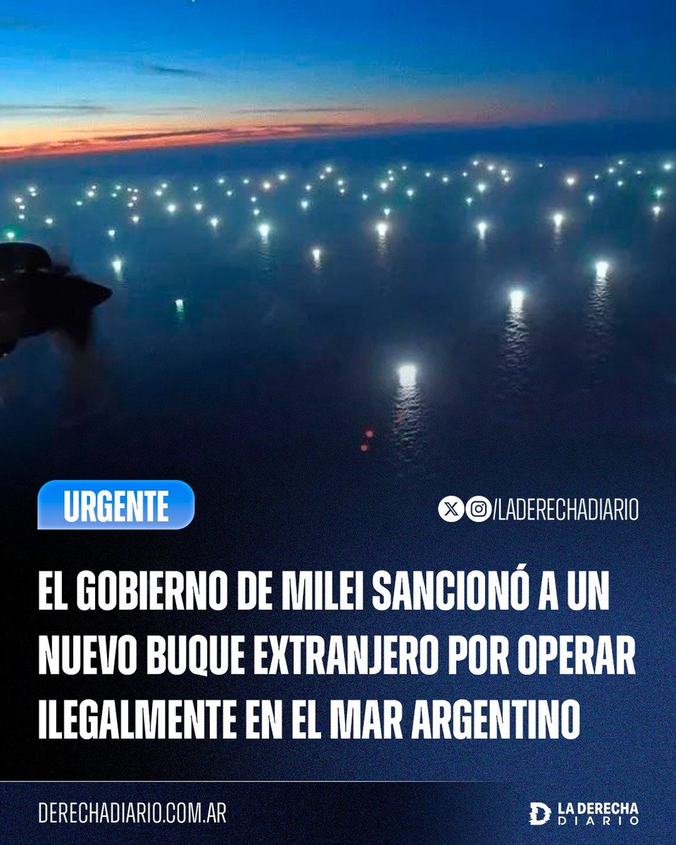 laderechadiario's tweet photo. 🚨🇦🇷🇪🇸 | TOLERANCIA CERO CON LA PESCA ILEGAL: El Gobierno de Milei sancionó con $1.844 millones al buque español “Farruco” tras detectarlo operando ilegalmente dentro de la Zona Económica Exclusiva Argentina.

Es la quinta embarcación extranjera sancionada en lo que va de 2026, mediante un operativo conjunto de la Armada, Prefectura Naval y la Subsecretaría de Recursos Acuáticos y Pesca para defender la soberanía y los recursos del mar argentino.