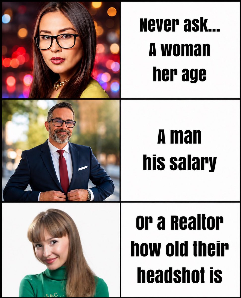 ValentynaLew's tweet photo. 😂 Some questions are better left unasked…

Because in real estate, if the headshot still looks good… WE’RE USING IT! 😂😂

📸✨ Same Realtor. Same smile. Same amazing service. 😉
🏡❤️ Helping you buy, sell &amp; invest — one closing at a time!

📞 Call Valentyna Lew — 732-857-7387 https://t.co/2rYT8Kg1Vc