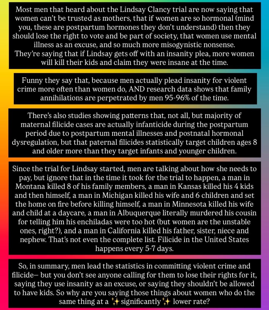 mentalmommy_'s tweet photo. Why don’t men hold other men to the standard they hold #LindsayClancy ?? 

Where’s your outrage about the men who commit 95% of filicides and where is your demand for justice for their innocent children? https://t.co/KwvcMejQyt