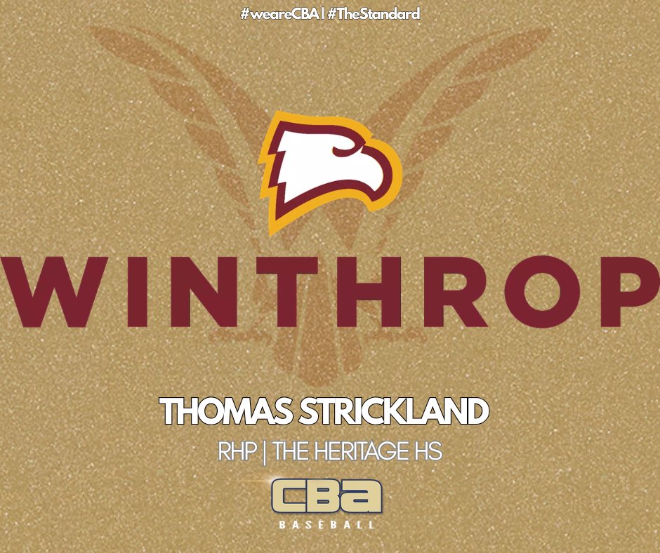 CBABaseballUSA's tweet photo. Congratulations Thomas Strickland | 2027 RHP The Heritage HS | committed to Winthrop University

#weareCBA | #TheStandard https://t.co/WpDjEZZIhZ