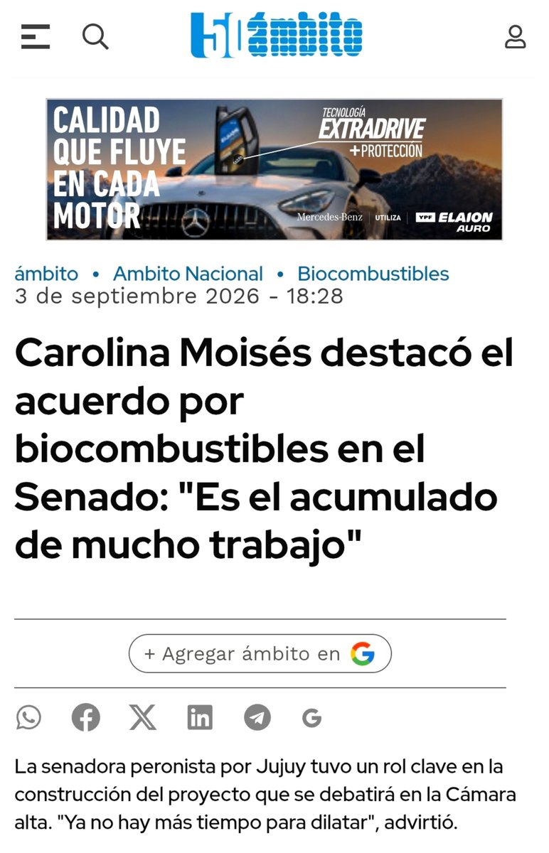 CarolinaMoises's tweet photo. 🌱🌽⛽Más #bioetanol en las naftas, una oportunidad estratégica para el Norte Grande.
Gracias @Ambitocom por reflejar el trabajo colectivo que nos llevó a lograr el dictamen del proyecto de nueva Ley de #Biocombustibles 👇🏻
https://t.co/J2WGNsJJpH https://t.co/eGVIR0BBIR