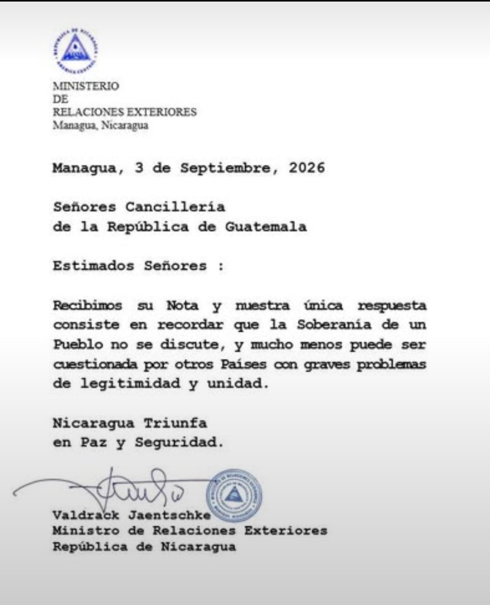 5toPoderSM's tweet photo. DANIEL ORTEGA MANDA A DECIR QUE HUBO FRAUDE EN GUATEMALA 

Un saludo de vuelta de un comunista a un socialista que tiene información del fraude que realizaron en Guatemala para imponer a Bernarco Arévalo. 

En un mensaje directo el dictador comunista Daniel Ortega a través de su Ministerio de Relaciones Exteriores, le dice a Bernarco que es “ilegítimo”.