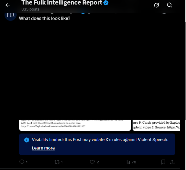FulkIntelReport's tweet photo. @KathMLee1 My post just got flagged. https://t.co/m7L3H9vlIo