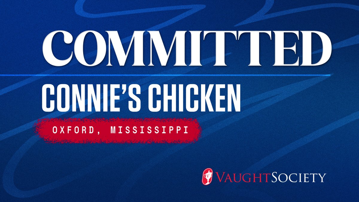 OleMissAF's tweet photo. Welcome to the #VaughtSociety, Connie's Chicken! 🔴🔵 Thank you for investing in Ole Miss student-athletes and the future of Rebel Athletics! 🏆 https://t.co/34tgIV8CML