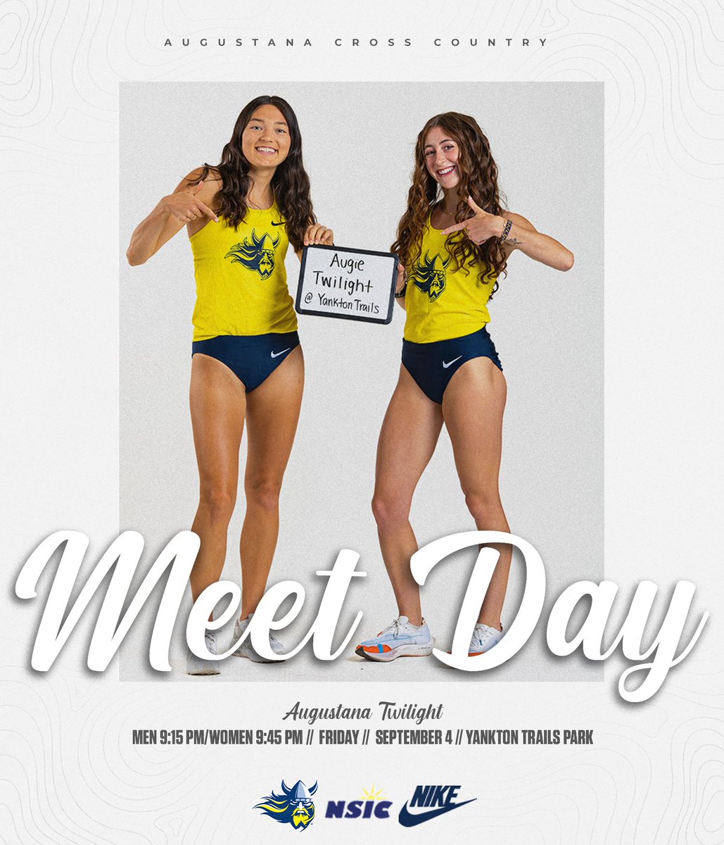 AugustanaTrack's tweet photo. Our favorite night of the year is here!!

⚔️: 15th Annual Augustana Twilight
📍: Yankton Trails Park
⌚️: Men 9:15 p.m./Women 9:45 p.m.
📊: https://t.co/2U6ngacaXQ

#BuildingChampions https://t.co/YwGeJNviNS