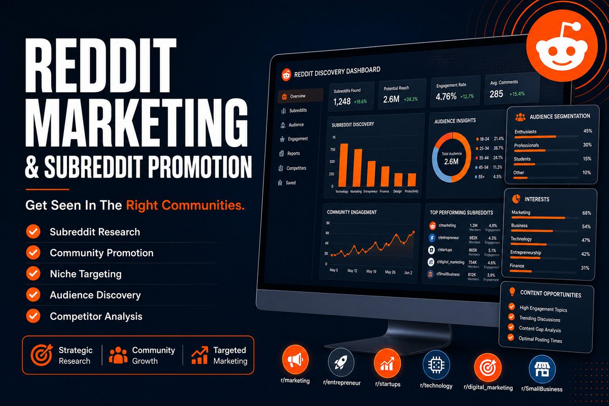 LovethDev's tweet photo. Reddit Marketing &amp; Subreddit Promotion

Helping brands get discovered in the right communities on Reddit. Focused on subreddit research, audience targeting, community engagement, and strategic promotion to drive organic growth. https://t.co/8ZYgQJufHJ