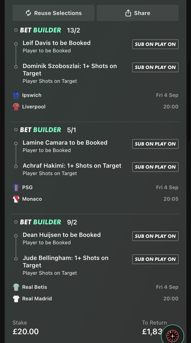 16lCON's tweet photo. Thought I’d have a go at a Trixie across this evenings games 🏴󠁧󠁢󠁥󠁮󠁧󠁿🇫🇷🇪🇸

Done a double for each of the games, and these selections are pretty much half of each one! 

Hoping for a good night to pay for tomorrow’s bets https://t.co/ZNmbIO7zTx