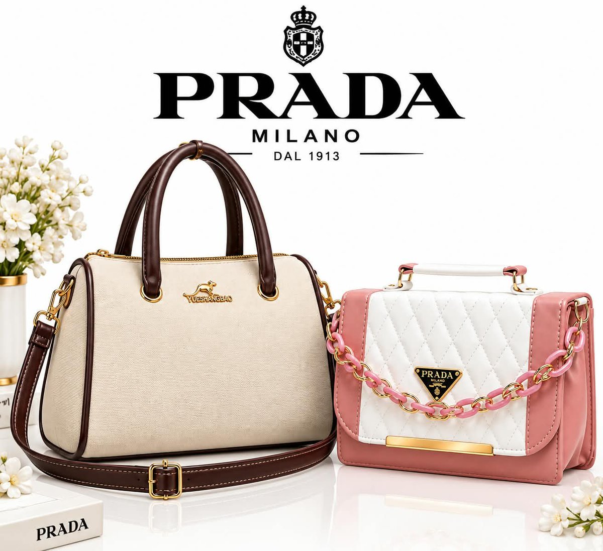 REHABCOLLECTION's tweet photo. *2 PCS COMBO SET*

*#NEW #ARRIVAL*

#HANDY+SLING

#ONE MAIN COMPARTMENT 

#LADY #CROSSBODY #SLING 

*#SIZE 8/6 INCH*

*#COMBO PRICE ONLY 650+$

*#SHIPPING 80 COMBO/_*

#BOOK IT NOW FAST #HURRY UP 🏃🏃🏃
#prada #milano #handbag #slingbag #MumbaiTak #newdelhi #kerala #india #rights https://t.co/VOf02sryyx