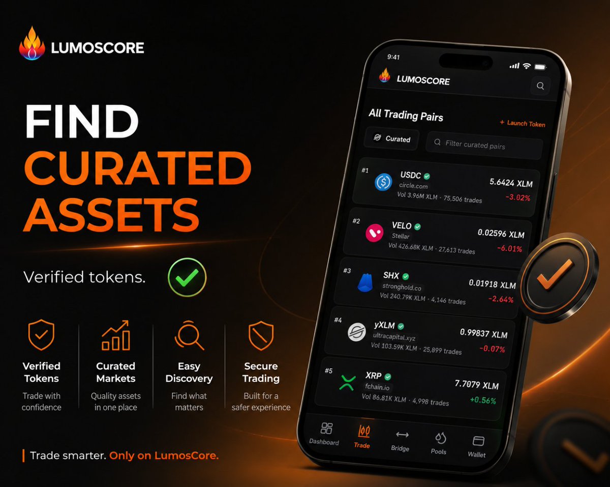 LumosCore's tweet photo. Seeing multiple tokens with the same name and logo on #Stellar?

On LumosCore, Curated Assets are marked with a green ✅ — verified, authentic tokens you can trust. https://t.co/D4PhE7aeSR