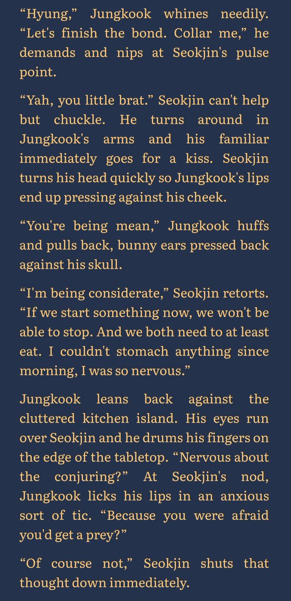 eva_vidurnaktis's tweet photo. I was browsing my fic drafts and remembered this jinkook with witch SJ and his bunny familiar JK. They're so cute together 🥺 I wish I could finish my fic ideas instead of dropping them after 5k words 🥲 https://t.co/fbhCLMh8IX