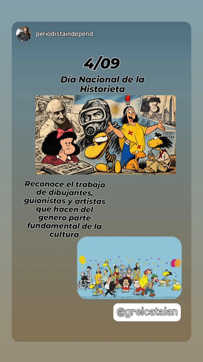 gratoma's tweet photo. 🗣📢Cada 4 de septiembre  es el Día Nacional de la Historieta 
En 2005 a través de la Ley 26.652  se formalizó  el día https://t.co/1ZBIXziRCr