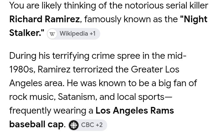 CutJoey45887's tweet photo. @goatlave2 Richard Ramirez was a rams fan https://t.co/sWnZpWODa0