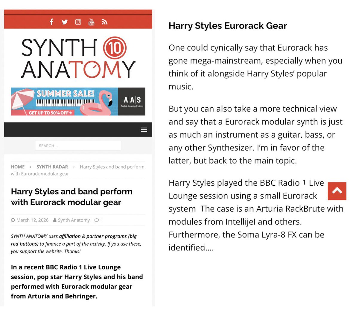 styles_whattf's tweet photo. 🗣️Ppl criticizing Harry’s analog sound synthesis set-up before Aperture and calling it “DJing” or “making noise” just highlights once again how ignorant ppl are to true musicianship. Working w/ analog hardware live is a lost skill, an art, that today’s fast-paced, digital music culture simply isn't trained to recognize. Programming modular synths live takes insane technical knowledge, patience, and sound design skill. Bringing this level of technical mastery and traditional electronic production to his live show is pure artistry, whether people get it or not. He’s bringing traditional production back to the spotlight while constantly evolving his craft and proves once again that he’s always miles ahead.