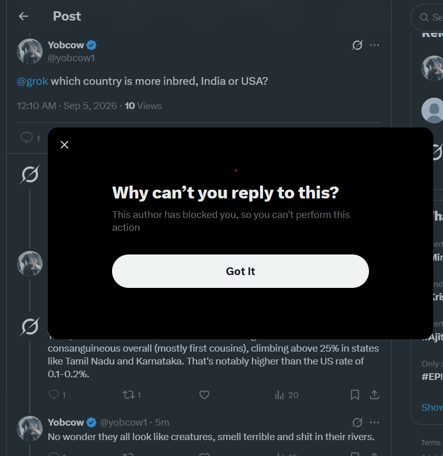 Falconstriker24's tweet photo. Apparently someone got so triggered that they blocked me from the conversation. Racist A**holes dont even have the guts to keep the comments section open

@yobcow1  Howz life in Zombie land? https://t.co/Q40UhnJLo8