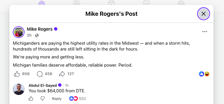 AzfarRizvi's tweet photo. The @AbdulElSayed campaign commented under @MikeRogersForMI post ;) #showlove
https://t.co/6b5NDSyotQ https://t.co/zznAXDot0v