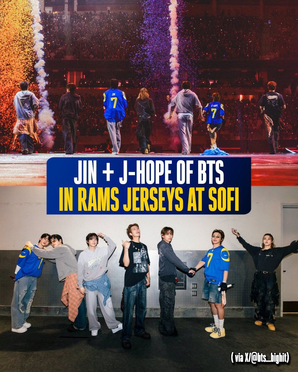 BackTheSoul's tweet photo. Atualização do clube profissional de futebol americano "Los Angeles Rams" e da NFL no Instagram | #BTS

Não conseguimos escolher apenas um bias, somos OT7. 💜

Cr: taegi_outro | 🐚 https://t.co/vyMCAW1OIy