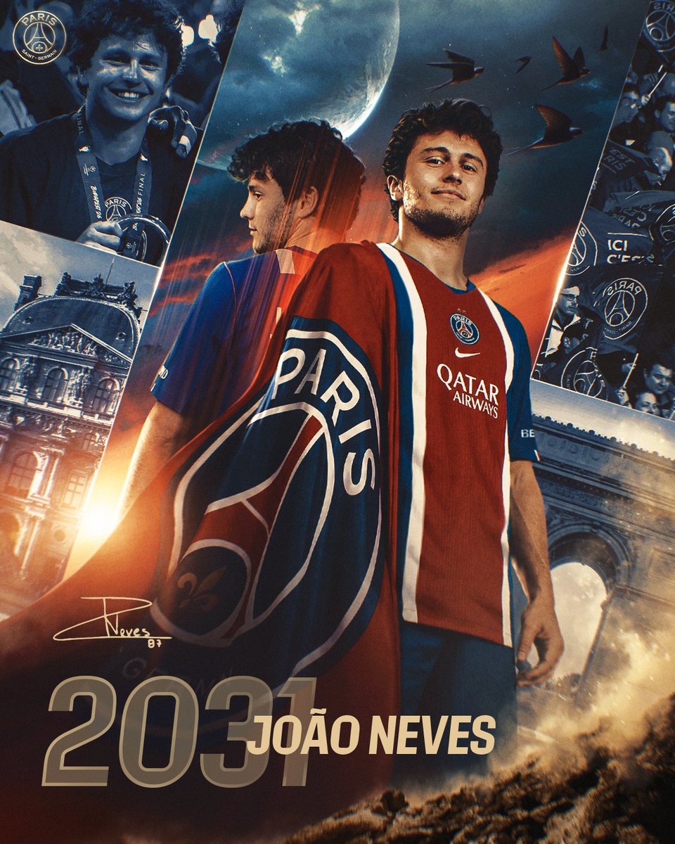 PSG_inside's tweet photo. João Neves - 2031 ✍️❤️💙 https://t.co/io4nVv7NeZ