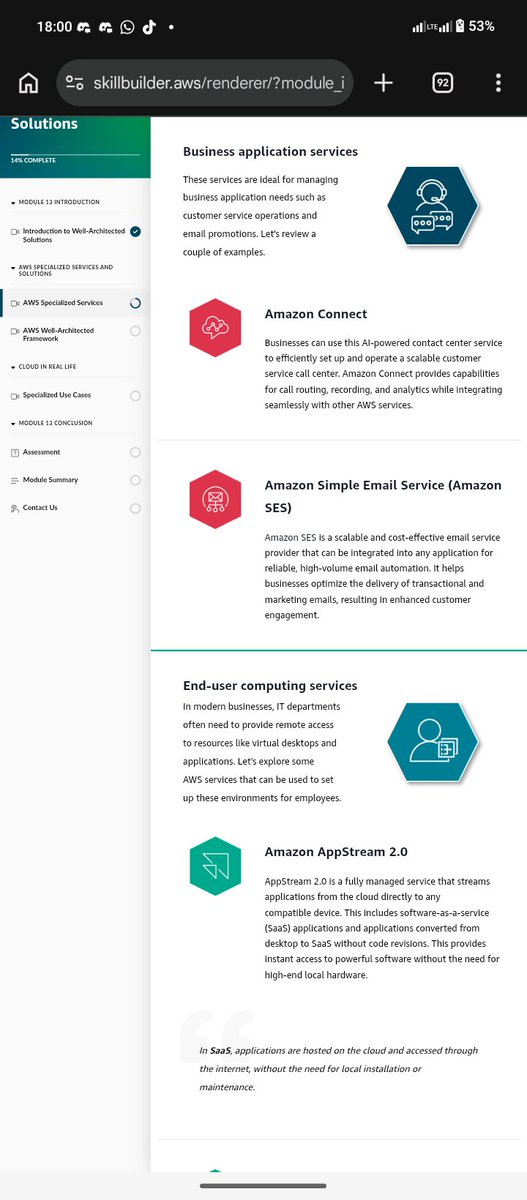 dloneW_25's tweet photo. AWS Cloud Practitioner Essentials: complete. 🎉
Module 13 covered CodeBuild, X-Ray, Amplify, Connect, WorkSpaces, IoT Core, Well-Architected Framework.
Individual services → real architected solutions. That's what stuck.
15/15 ✅ 
#AWS #AWSCloudPractitioner #AWSStudentBuilders https://t.co/fQTs8u4Lhe