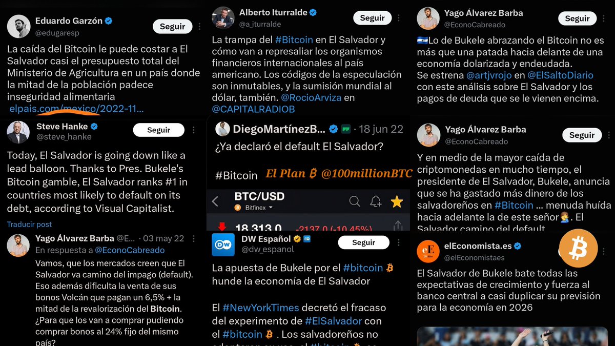 100millionBTC's tweet photo. Vosotros erais muy jóvenes pero en 2022 muchos de estos ecomunistas y socialistos vaticinaban la inminente ruina de la economía de El Salvador porque Bukele compraba un bitcoin al día. https://t.co/HDFqzcccFl