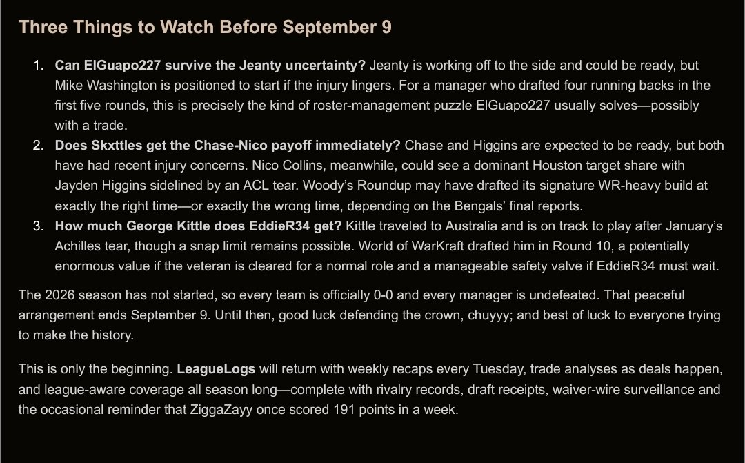 The_L_O_O_G's tweet photo. Here is some more insight for the season. https://t.co/av5PhpeRcF