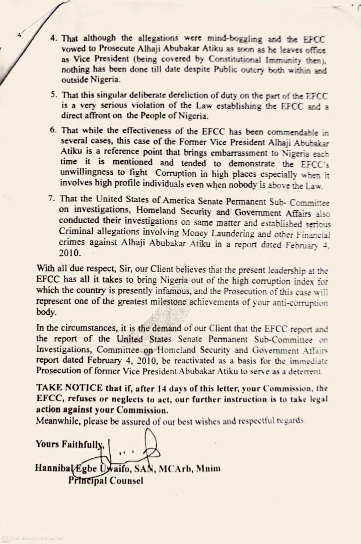 SamuelOmogor's tweet photo. See desperation. They now want to use the @officialEFCC. These people are so predictable. They are too unintelligent. Prof. Wole Soyinka said, "Those the gods want to kill, it first make mad." This one with H E Alhaji @atiku Abubakar will be very interesting. They have seen that everything they planned for over three years, Atiku scattered them all in just one week.

I have never seen people so primitively shameless like these folks.