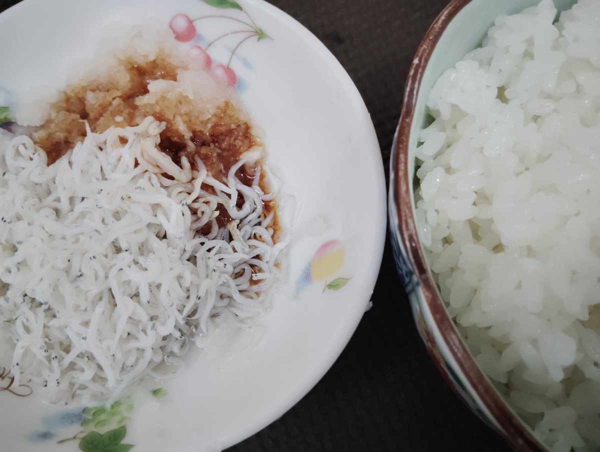 _s_x_x_x_'s tweet photo. おはようございます

しらすおろしでごはん食べてます(𐄁Ⱉ𐄁)〜<゜​

やっぱり美味しいです🍚

今日も仕事頑張ります https://t.co/9qguaovHDo