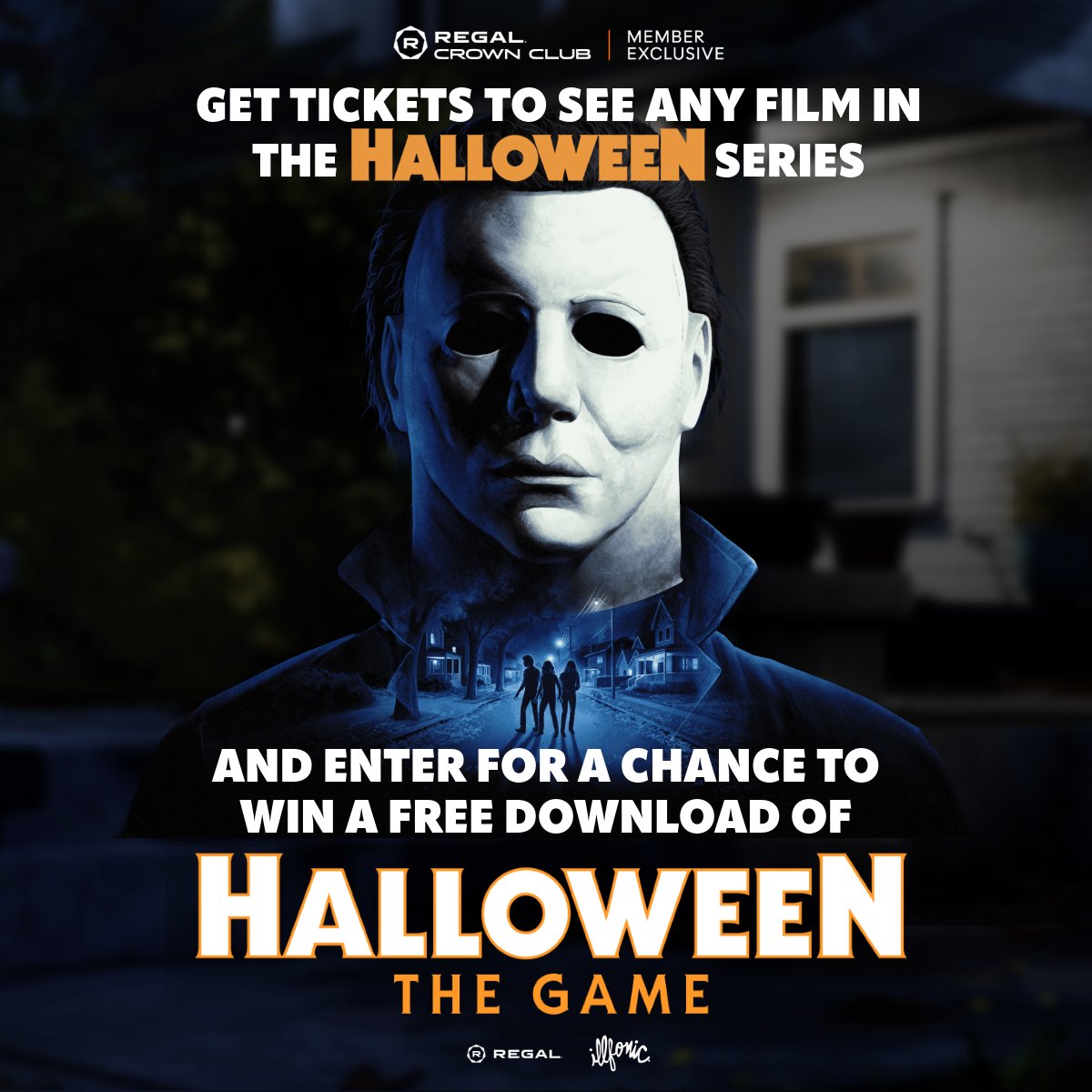 RegalMovies's tweet photo. 🎃 Regal Crown Club members - Halloween just got better 🔪👻

See any film in the Halloween series and score TWO ways to level up:

✅ Receive an exclusive in-game cosmetic for Halloween: The Game
✅ You're automatically entered for a chance to win a free download code for Halloween: The Game

Just use your Regal Crown Club card when purchasing tickets. Qualifying members will receive a unique code via email.

Not a member? Join Regal Crown Club free to take advantage of this offer.