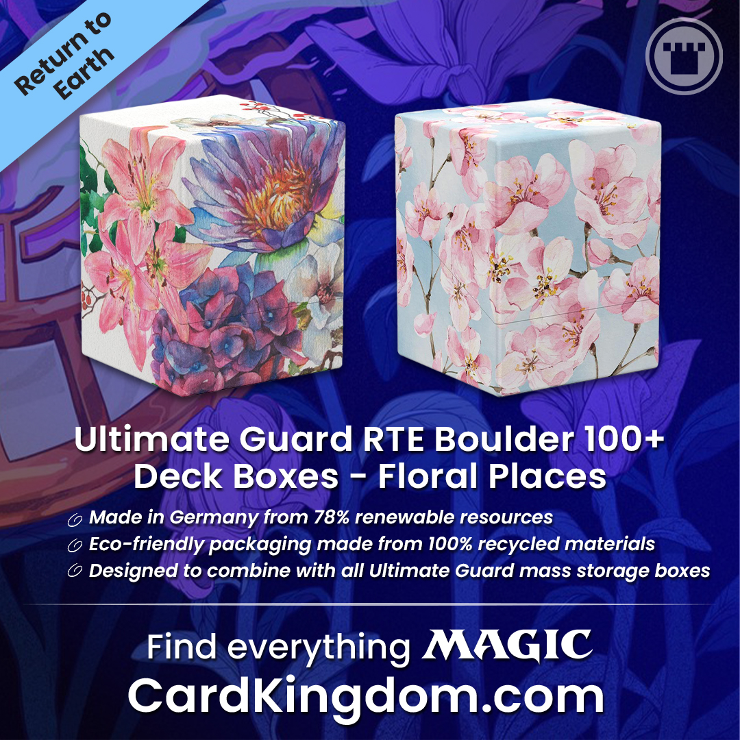 Card_Kingdom's tweet photo. Need more whimsy in your life? We can help with these beautiful floral deck boxes from Ultimate Guard. Grab yours and smell the flowers today! 
#UltimateGuard
https://t.co/2i8jnhk1dv https://t.co/gyZTHZ1q0S
