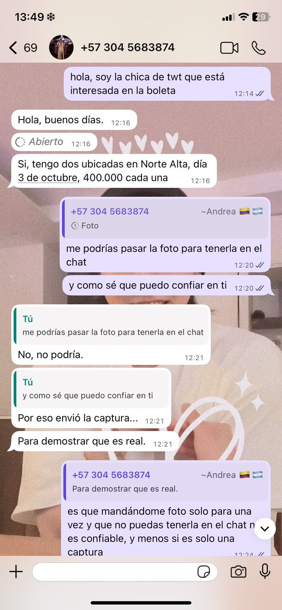 jmniook's tweet photo. 🚨OJO ESTAFADORA🚨
Me acaba de escribir una chica a decirme que está vieja la acaba de estafar, q no cayera igual que ella ya que yo también le había escrito, pero desde que me mandó solo una foto para una vez no me dio buena espina 
no se dejen llevar por una foto, pidan pruebas https://t.co/zFBSvtbKO1