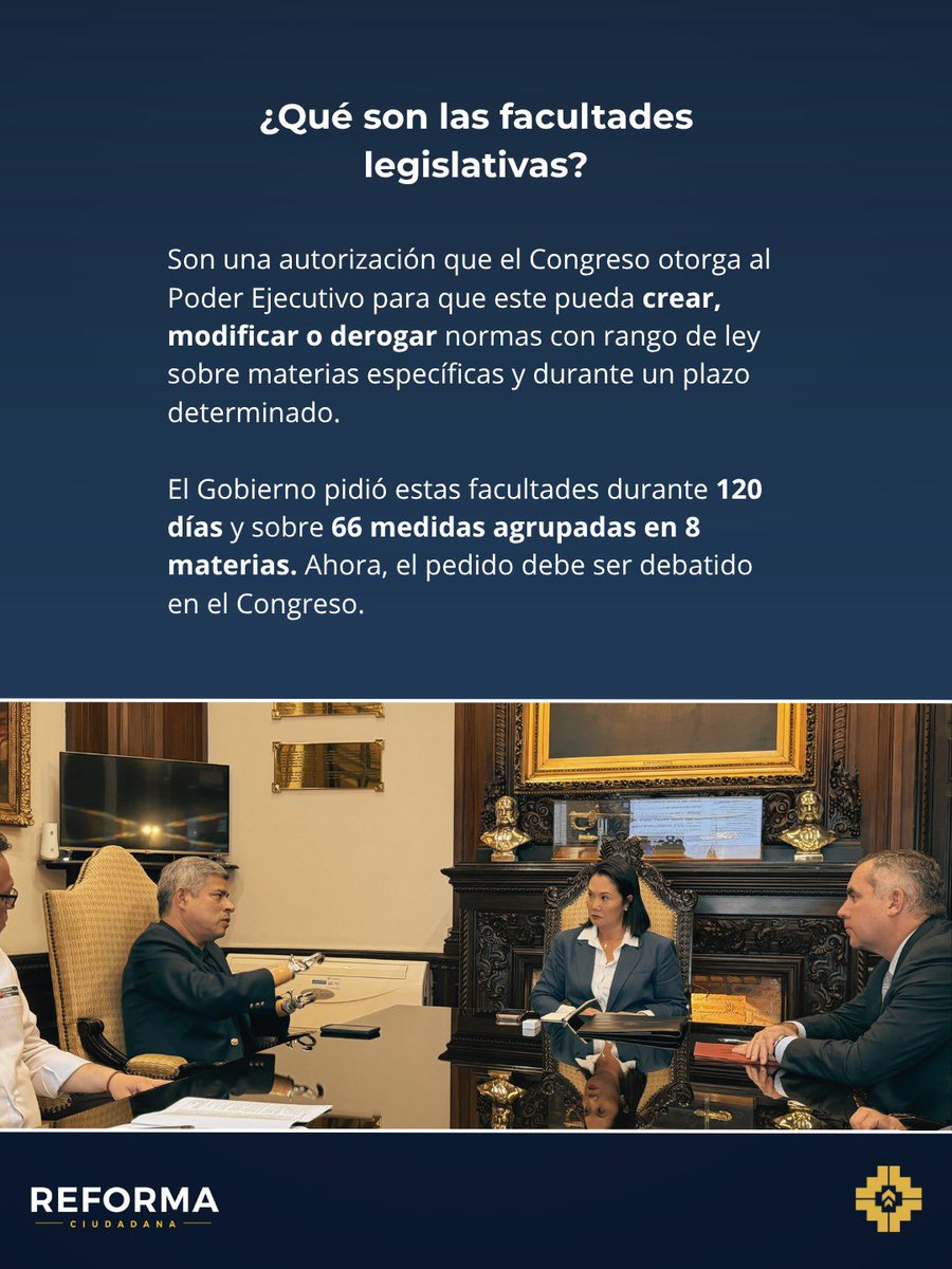 ReformaMovCid's tweet photo. ¿Qué son las facultades legislativas y qué medidas dejó el gobierno de Keiko Fujimori fuera del pedido de estas? (1/2) https://t.co/qlfSkGmWyt