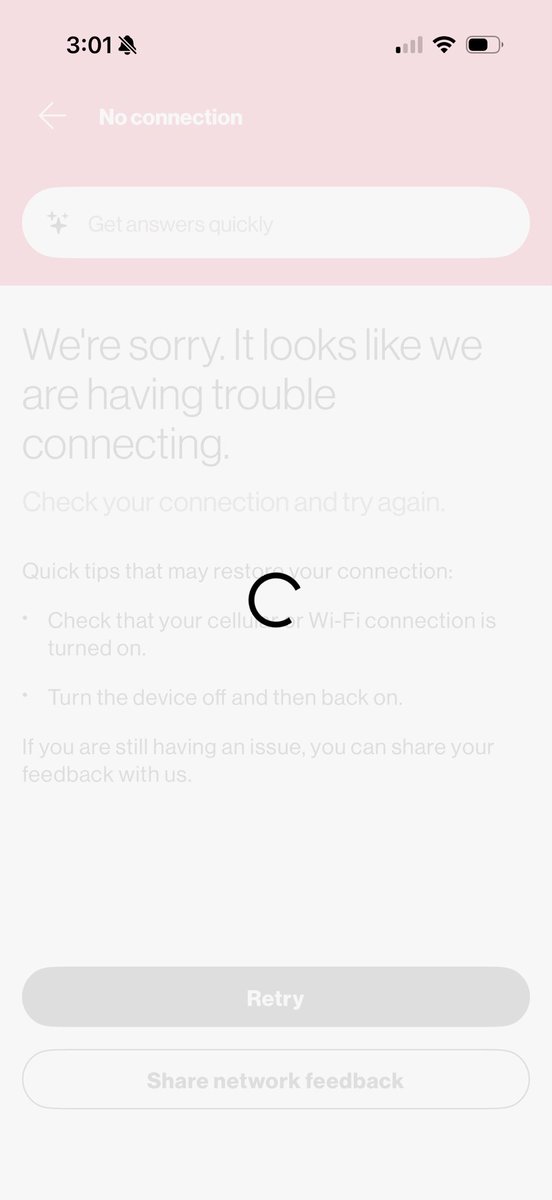 bonster422's tweet photo. @pfflindsyadigg @Verizon I had the exact same issue in my app. After hitting claim 3 times, it still buffering, it went to this screen. Did anyone actually even successfully claim the offer?! https://t.co/LmyDuioyJW
