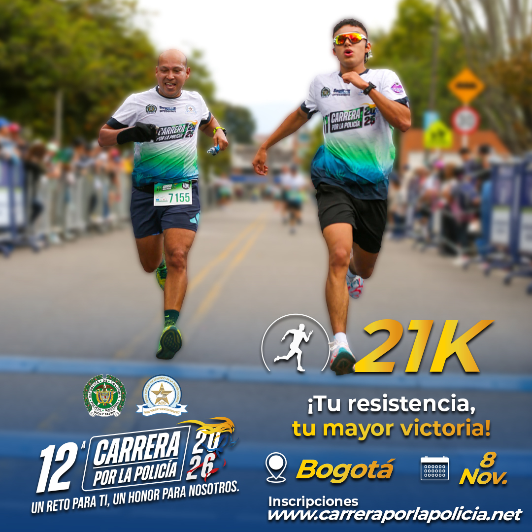 AosPolicia's tweet photo. 💙🏃‍♂️ ¡Bogotá corre por una gran causa! La #CarreraPorLaPolicía2026 llega el 8 de noviembre con 5K, 10K y 21K. 🇨🇴

Tu inscripción apoya a policías y familias afectadas por el terremoto. 🤝

🌐 https://t.co/5lYQdwaHNJ

#ManoTendidaYCorazónDispuesto https://t.co/xQnI9TGljn