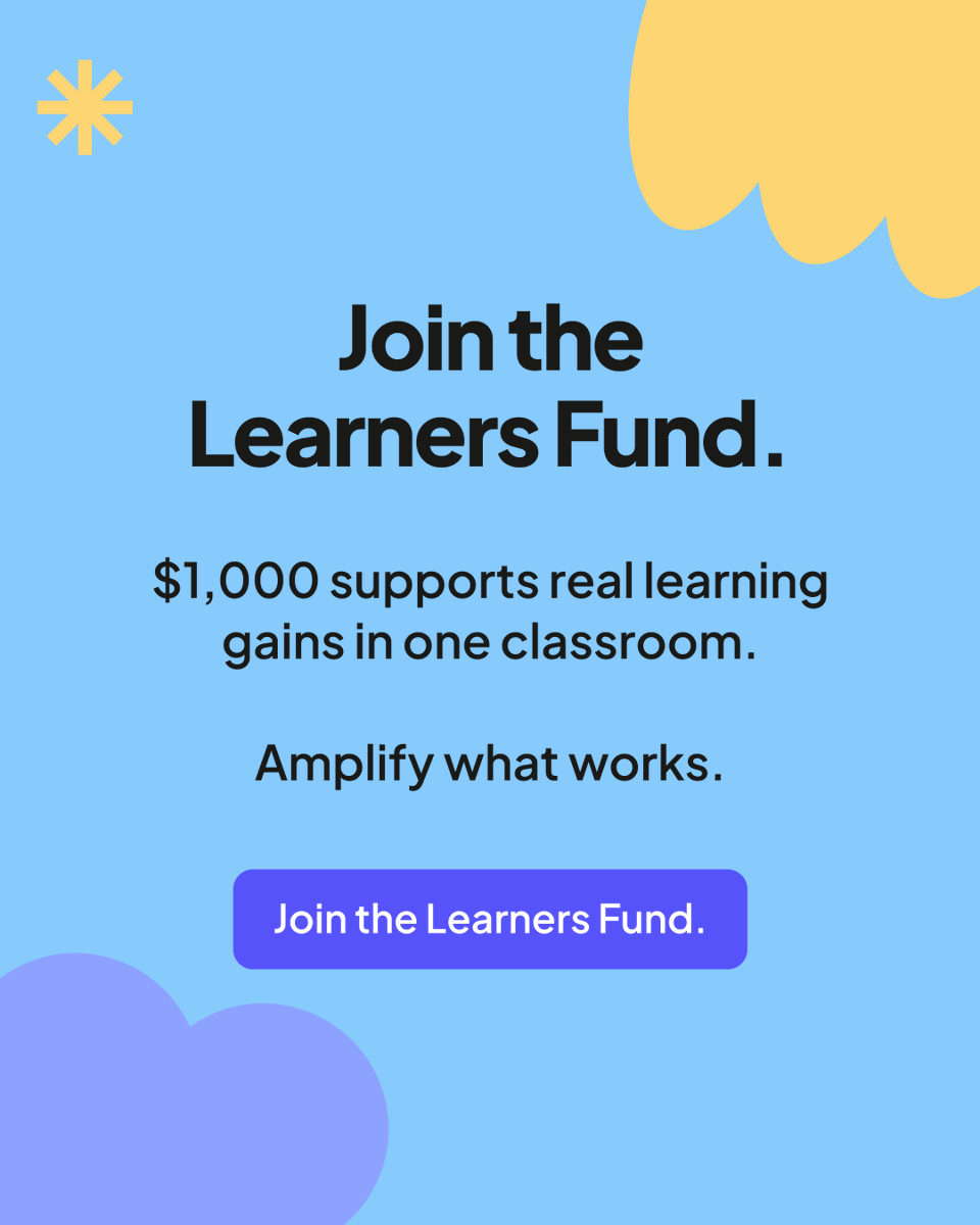 khanacademy's tweet photo. Results take partnership. We build alongside educators and support them in their schools. Kids in districts we support are 6X more likely to achieve significant learning.

Amplify what works. Join the Learners Fund. $1,000 supports real learning gains in one classroom: https://t.co/iDW0EqknFb