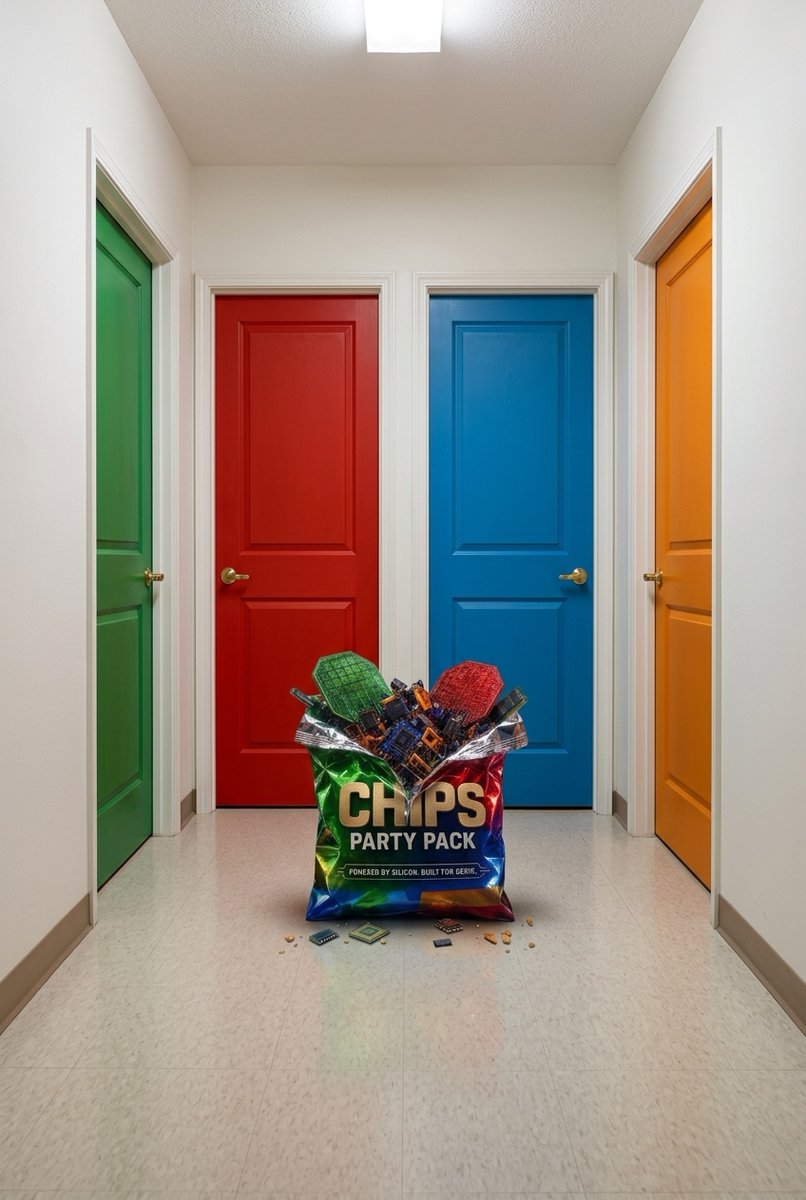 CHIPS_PAIR's tweet photo. Picking one chip stock feels serious until the tape rotates and that conviction starts looking personal. $CHIPS skips the loyalty test. 

One token with four names, less of that quiet panic when the wrong dip is brought to the table. https://t.co/oO6jrnJyCn
