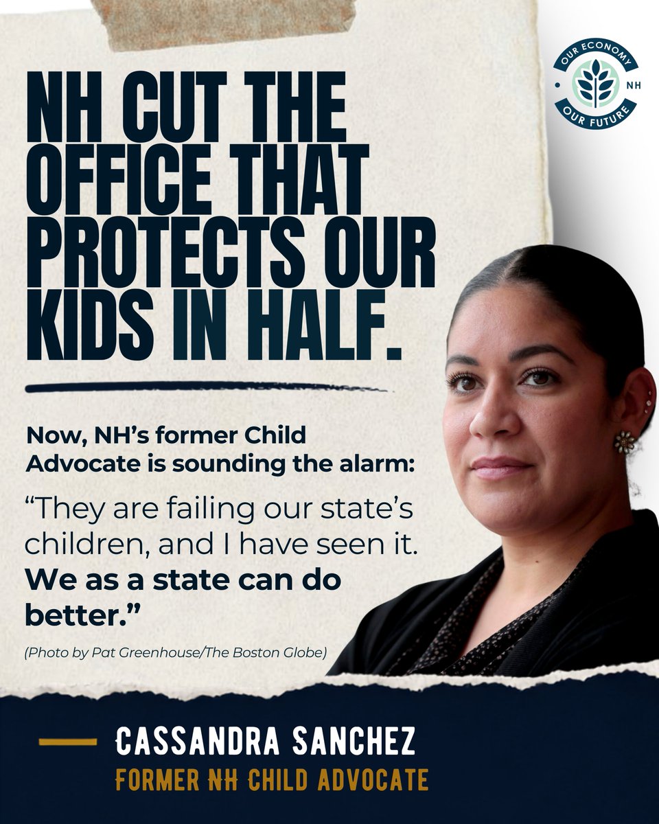oeofnh's tweet photo. Did you know that conservative state leaders cut the Office of the Child Advocate’s staff IN HALF to protect tax cuts that disproportionately benefit multinational corporations + the wealthy in the last state budget?

Real the full article: https://t.co/dVMg2Wuqxq

#NHPolitics https://t.co/pjOU6ANGXh
