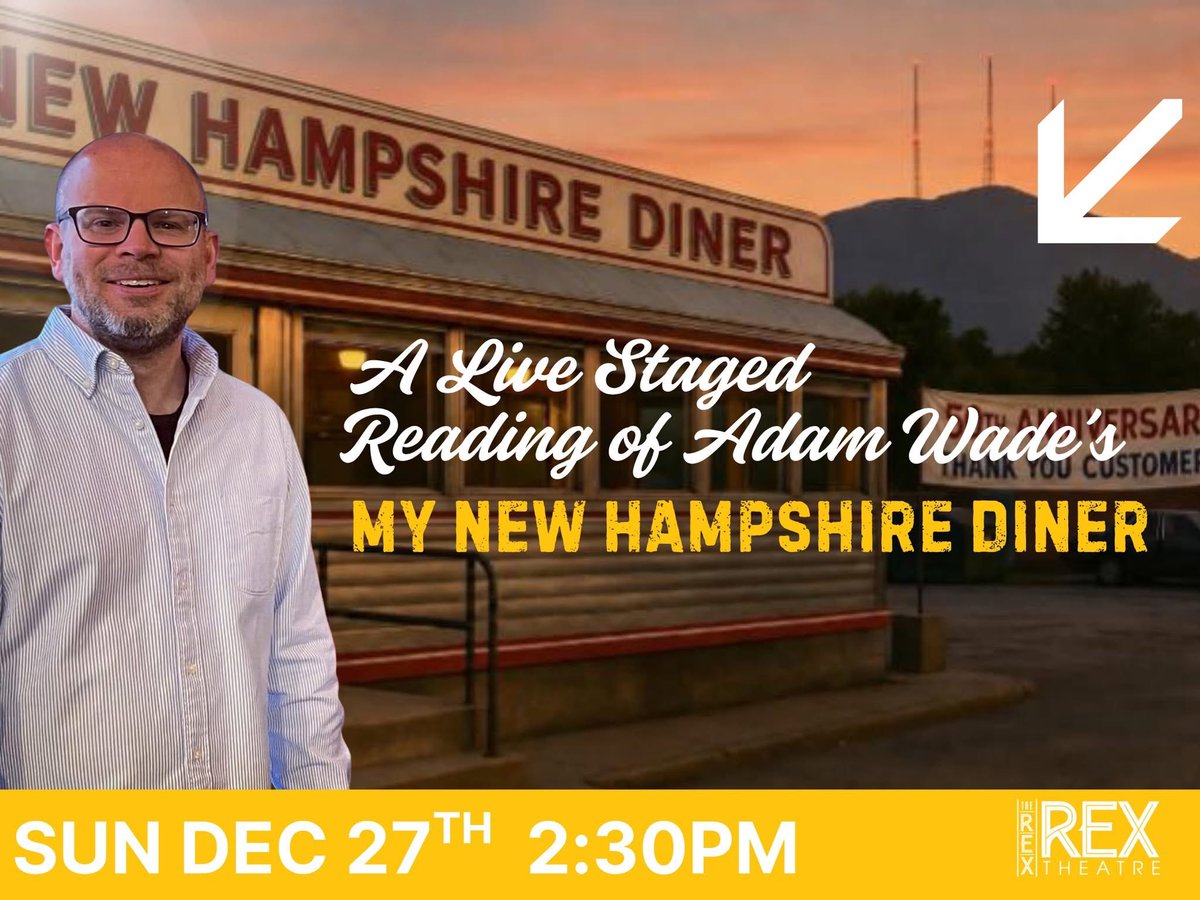 adamwade's tweet photo. Some big news to share! We will be doing a staged reading of my play in Manchester, NH @rextheatrenh on Sunday Dec 27! Full details and ticket info:  https://t.co/p77tHKsN2Z https://t.co/COCwqLORGC