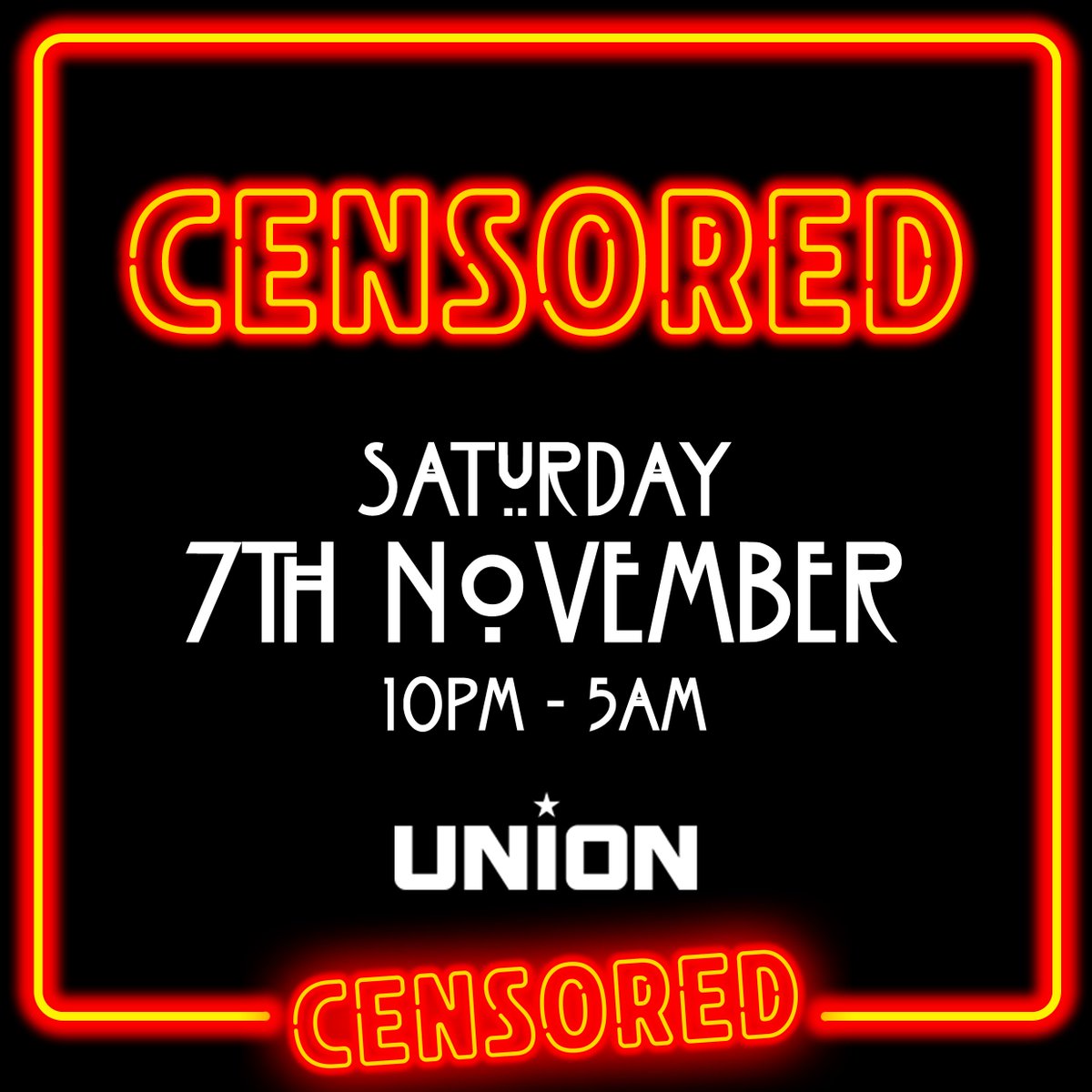 CENSOREDCLUBLDN's tweet photo. CENSORED lands in LDN at UNION CLUB - Vauxhall on Saturday 7th November from 10pm - 5am offering a brand new clubbing experience with Dirty Sexy House &amp; Techno and exciting new play areas and dark rooms to explore and discover! Love, The CENSORED crew x https://t.co/DhDZPnnl1K