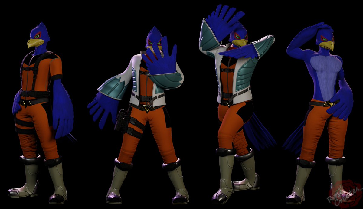RoseCreates_'s tweet photo. My Falco Lombardi model from a few years back is finally out. 

I make no claim to quality, especially compared to what I make now. No promises of updates anytime soon.

Maybe one day I'll make some new #starfox Models. Keep an eye out.
https://t.co/0wsSNAunEM

#blender #furry https://t.co/NjIF9D1dAL