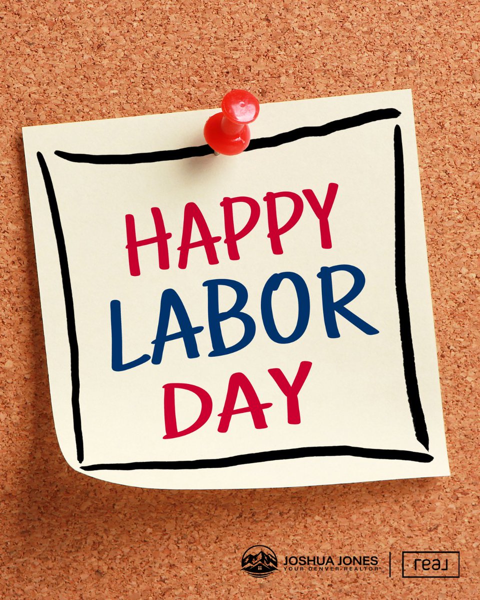 JoshuaJonesCO's tweet photo. Happy Labor Day! 🇺🇸 Today we celebrate the hard work and dedication that keep our communities moving forward. Wishing you a safe, relaxing, and well-earned long weekend!

 #LaborDay #InvestInYourFuture #RealBroker #YourDenverREALTOR #JoshuaJonesRealEstate #JoshSellsDenver https://t.co/AdqiNsfArX