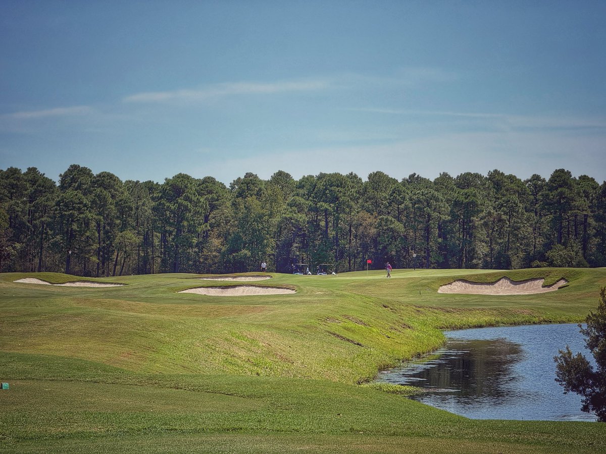 TimGavrich's tweet photo. LEGENDS RESORT (PARKLAND)
Myrtle Beach, S.C.
Larry Young, 1992
$150

A chaotic early history makes this the only course that Doak, Hanse, Strantz &amp; DeVries each worked on at various points. That talent is evident on/around the greens; the bunkers were neutered several years ago. https://t.co/GYC4X8Byr0