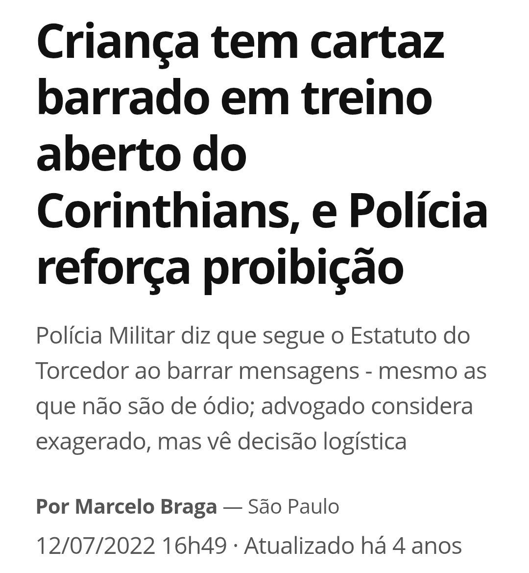 MiltonBs28's tweet photo. Oi, @Corinthians, o menino que foi impedido de entrar com um cartaz em um simples treino aberto e a menina que teve seu cartaz rasgado pela PM, tiveram a oportunidade de visitar o CT do clube ou vocês só chamaram esse moleque torcedor de rival para fazer média com a mídia? https://t.co/PHDzNTT5TQ